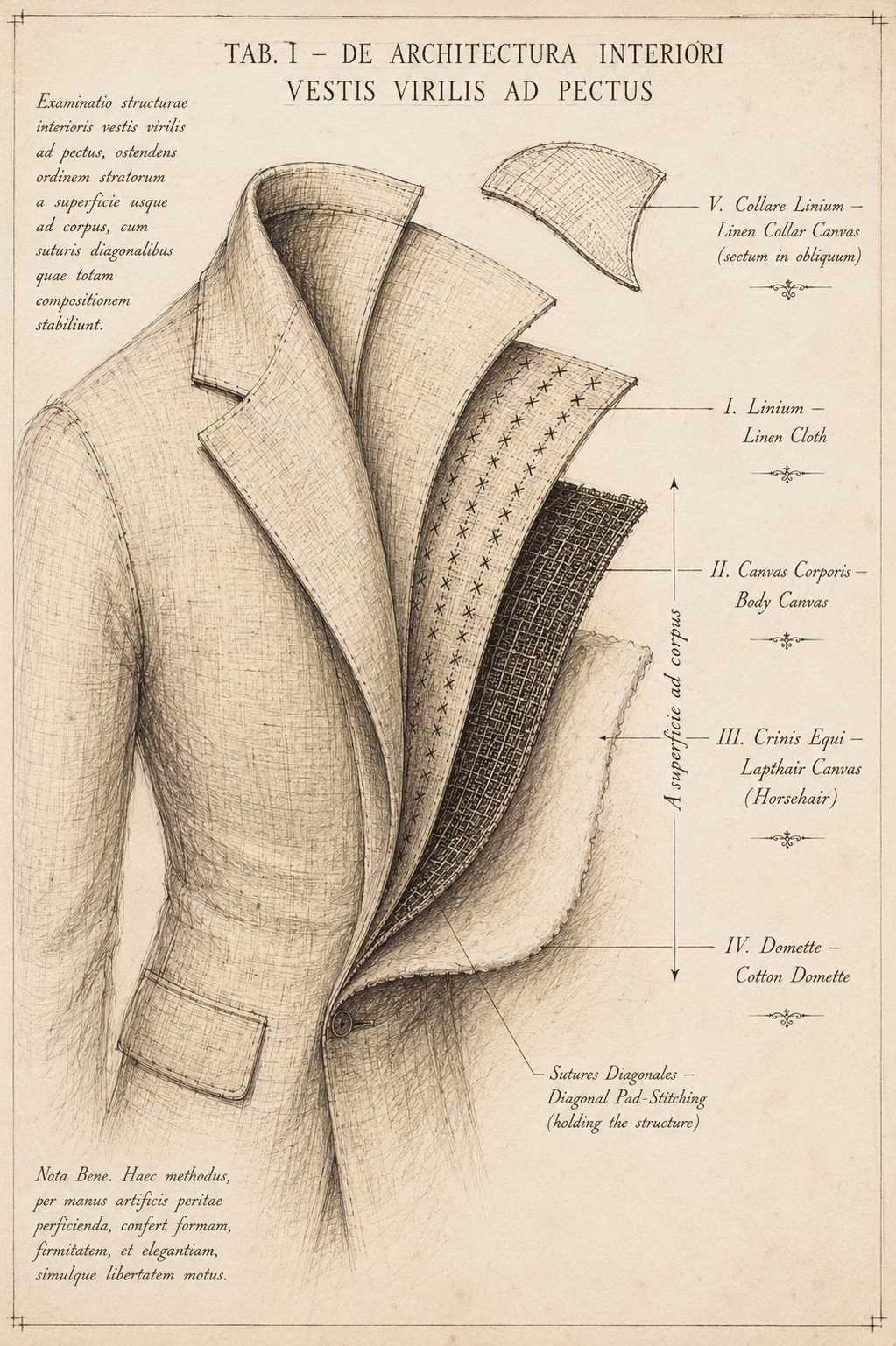 Cutaway diagram of jacket internal architecture