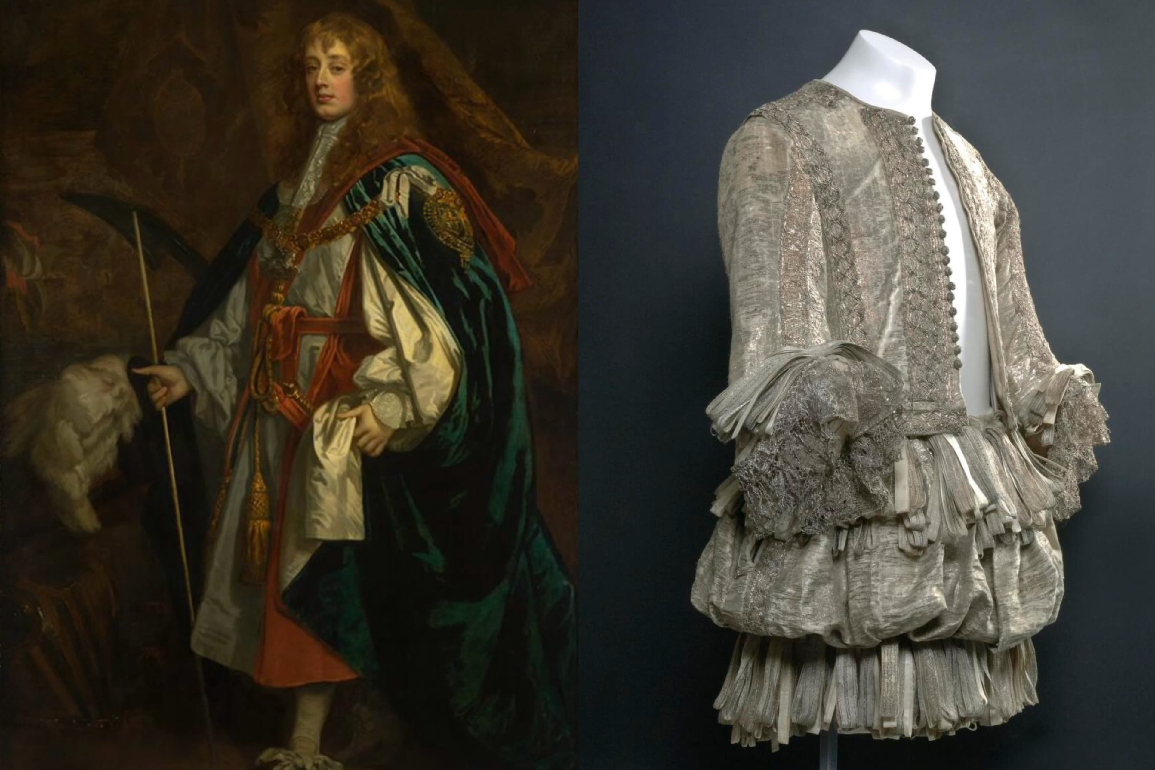 Lely portrait and tarnished Lennox cloth of silver suit
